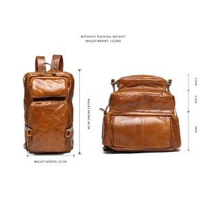 Zaino <span class=keywords><strong>in</strong></span> vera <span class=keywords><strong>pelle</strong></span> personalizzato fatto a mano per gli uomini Vintage Design zaino per Laptop con chiusura a cerniera per i viaggi - Product Image 5