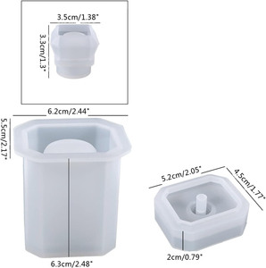 ชุดแม่พิมพ์ซิลิโคนสีขาว 4 ชิ้น STELLAR สำหรับทำเทียนรูปดอกบัวจากปูนปลาสเตอร์ DIY ทนความร้อนและใช้กับไมโครเวฟได้ ตกแต่งบ้าน - Product Image 3
