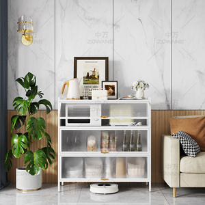 Cuisine domestique en acier <span class=keywords><strong>buffet</strong></span> nordique en fer blanc noir entrée salon buffets en métal buffets - Product Image 4