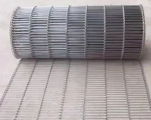 Sabuk konveyor logam fleksibel datar produk sabuk konveyor kawat logam untuk lini produk industri makanan