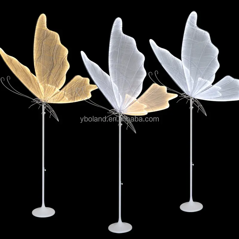 L-BF commercio all'ingrosso più popolari composizioni floreali artificiali farfalla decorazione festa di nozze farfalle finte