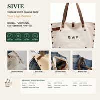 Tas Tote Kanvas Kustom, Tas Selempang Katun Vintage dengan Rivet dan Pinggiran Berumbai, Kapasitas Besar, Dapat Digunakan Kembali, Ramah Lingkungan, Tas Belanja