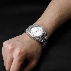 Reloj de Lujo <span class=keywords><strong>para</strong></span> <span class=keywords><strong>Hombre</strong></span>, Resistente al Agua, de Cuarzo, con Incrustaciones de Diamantes CZ, Movimiento Mecánico Japonés <span class=keywords><strong>Citizen</strong></span>, con Moissanita - Product Image 4