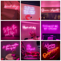 Lampe LED en forme de néon personnalisable, lampe de nuit murale, Logo d'affaires, nom, décoration esthétique pour salle, fête d'anniversaire ou mariage, Design, pièces