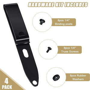 Clip de ceinture JH-Mech pour la fabrication d'étuis d'activités de plein air, production en série personnalisée universelle, clips de ceinture en métal avec revêtement noir - Product Image 3