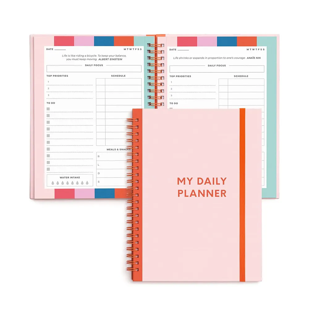 Aangepaste 2025 A5 Vrouwen Werkagenda Spiraal Dagelijks Roze Wekelijkse Planner Student Notebook