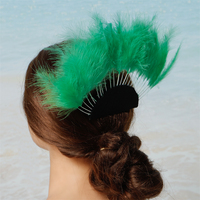 Peigne à cheveux et accessoires de coiffure en plumes teintées pour la danse Hula des îles Hawaïennes
