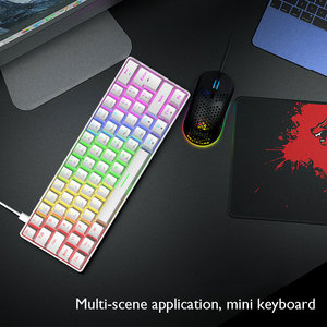 T60 Optical Mechanical Gaming <b>Keyboard</b> Blue Switch 62 Keys <b>USB</b> Type C Wired RGB 18 Lights PC Gamer Rgb <b>Keyboard</b> - Product Image 3