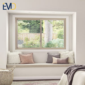Ventana Corredera Moderna de Aluminio y Vidrio para Villas, Apertura Horizontal, Cortina con Rejilla de Acero Inoxidable - Product Image 1