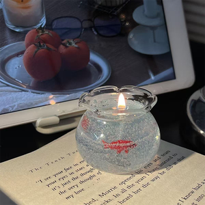 <span class=keywords><strong>Velas</strong></span> Decorativas con Forma de Pecera de Peces Dorados para Propietarios de Librerías, Decoración Literaria, Caja de Regalo, Venta al por Mayor, Recuerdo para Clientes, Exhibición de Nicho - Product Image 5