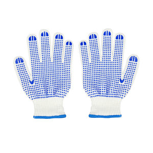 Guantes de Seguridad de Uso General Ligeros y Personalizables con Puño Elástico de PVC <span class=keywords><strong>Azul</strong></span> de una Sola Cara y Puntos de Algodón, Antideslizantes, en Oferta - Product Image 1
