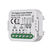Interrupteur de rideau Zigbee domotique intelligente-Télécommande sans fil, assistant vocal pris en charge