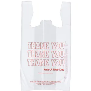 Eco Vest Shopping Plastic T-shirt Bags With Handles Supermarket Bag Tshirt Shop Resealable Plastic T-shirt Bags