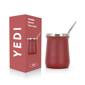 <span class=keywords><strong>Tasse</strong></span> à thé traditionnelle originale de 8oz en acier inoxydable 18/8 à <span class=keywords><strong>double</strong></span> <span class=keywords><strong>paroi</strong></span> avec cuillère <span class=keywords><strong>Tasse</strong></span> Yerba Mate moderne pour le camping - Product Image 6