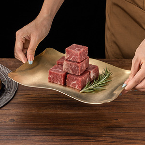 Plateau de barbecue en acier inoxydable, doré et argenté, rectangulaire, pour snacks, décoration artisanale, accessoires de cuisine, plateau à steak, service de snacks - Product Image 3