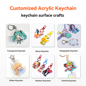 Custom <b>Anime</b> Acrylic <b>Keychain</b> Transparent Eco-friendly Key Chain Rings for Craft Clear Colorful Pendants DIY Charm Wholesale - Product Image 4