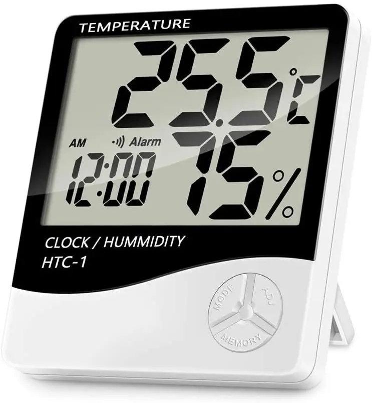 HTC 1 Indoor hygrometer baby smile face with clock digital thermo-hygrometer temperature and humidity meter