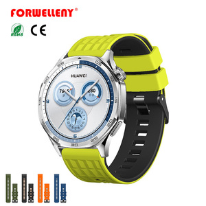 Forwelleny nuevo brazalete de <span class=keywords><strong>correa</strong></span> de patrón angular de dos colores de silicona de 22mm para <span class=keywords><strong>Huawei</strong></span> <span class=keywords><strong>GT</strong></span> 5/4/3/<span class=keywords><strong>2</strong></span> Pro 46mm reemplazo de <span class=keywords><strong>correa</strong></span> de reloj - Product Image 1