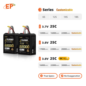 EP 5C carga rápida FPV UAV Drone 4S3P Li Ion batería paquete Ardcase 10000-30000Mah Lipo batería agricultura Drones con Deans - Product Image 3