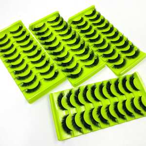 Bande de cils russes 3D 5D 6D Volume vaporeux Faux cils de vison Faux cils plateaux Fox Eye <span class=keywords><strong>Foxy</strong></span> Winged Cat Eye Strip Lashes - Product Image 6