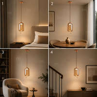 Suspension moderne en verre, petite capsule, hauteur réglable, pour chambre, chevet, escalier, couloir, bureau, coin lecture, ambre chaud, minimaliste