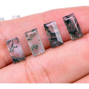 Ágata Musgo Verde Natural, Corte Rectangular Plano de 10x5x3mm, Gema para Joyería, Lote al por Mayor de Piedras Sueltas - Product Image 3