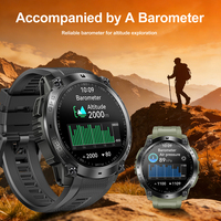 Nouvelle montre connectée GPS K76C avec lampe de poche, boussole, altimètre barométrique, étanche 3ATM, montre connectée de sport et de fitness pour hommes