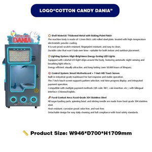 Automatic Stainless Steel Cotton Candy Vending Machine Touch Screen LED Lighting Commercial Self-Service Mall Amusement Park - Product Image 3