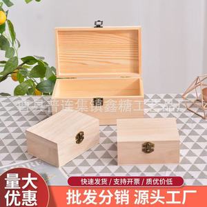 Rectangular Solid Wood <b>Box</b> Flip Top Natural Color Storage For Jewelry Essential Oil Perfume Packaging - Product Image 2