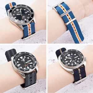 Bracelets de montre en toile de <span class=keywords><strong>nylon</strong></span> 18mm 20mm 22mm 24mm avec double anneaux en acier et attache rapide pour Tudor/<span class=keywords><strong>Seiko</strong></span> - Product Image 6