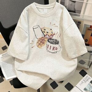 Maglietta Larga Shimaer 220g 100% Cotone da <span class=keywords><strong>Donna</strong></span>, Blusa a Maniche Corte Casual di Tendenza Più Venduta per Abbigliamento Femminile - Product Image 3