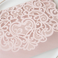 Dernier design, pochette d'invitation de mariage en or rose, découpée au laser, faite à la main, amour, carte de fête d'anniversaire de luxe