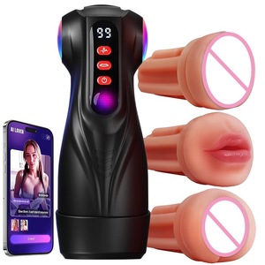 <span class=keywords><strong>Masturbateur</strong></span> masculin automatique contrôlé par application, 3 en 1, manchons interchangeables pour vagin, bouche <span class=keywords><strong>et</strong></span> anus, jouet sexuel intelligent à LED - Product Image 1