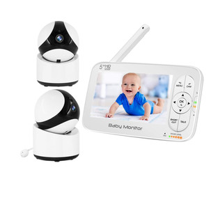 Détection de son Vision nocturne infrarouge Mode VOX Affichage sur écran partagé 1080P 720P 5 pouces Double caméra Moniteur pour bébé avec écran - Product Image 1