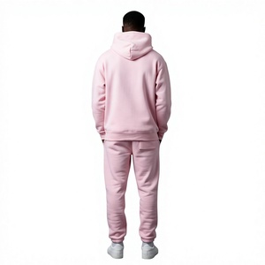 Conjunto Deportivo para Hombre Long Mission con Estampado de Pavo Real Rosa, Sudadera con Capucha, Manga Larga, Informal, Transpirable, Ligero, 100% Algodón, con Cordón Ajustable - Product Image 3