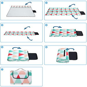 Humedad ligera impermeable espesar de <span class=keywords><strong>playa</strong></span> al aire libre Camping Mat Pad de paja de algodón - Product Image 4