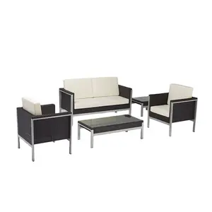 5PCS Outdoor Luxury Wholesale KD Design Garden Furniture Set Poly Rattan Sofa