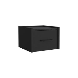 <b>Floating</b> <b>Nightstand</b> Black Wall Mount With Drawer And Surface For Bedroom Storage - Product Image 3
