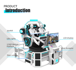 Giải trí trong nhà đồng tiền hoạt động trò chơi Bắn Súng VR mô phỏng máy 360 tàu vũ trụ đôi ghế chuyển động Ghế - Product Image 6