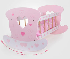 Juego de Ropa de Cama para Juego de Roles, <span class=keywords><strong>Cuna</strong></span> para Muñecas <span class=keywords><strong>Reborn</strong></span>, Muebles de Juguete, <span class=keywords><strong>Cuna</strong></span> de Madera, Muebles de Madera, el Mejor Regalo para Niñas - Product Image 2