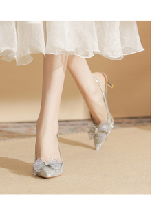 À la mode nouveau dos pointu strass arc <span class=keywords><strong>7MM</strong></span> hauteur de talon dîner d'affaires formel élégant à la mode femmes sandales à talons hauts - Product Image 5