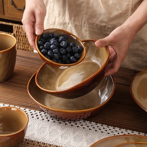 Vajilla <span class=keywords><strong>de</strong></span> Porcelana Estilo Japonés Vintage Hausweet con Esmalte Shino, Libre <span class=keywords><strong>de</strong></span> BPA, Ecológica, Apta para Microondas y Lavavajillas, para Filetes - Product Image 1