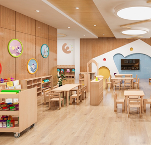 Meubles de classe bon marché en bois pour l'aménagement de la maternelle Eibele, tables et chaises écologiques, ensembles de meubles en bois pour la crèche - Product Image 2
