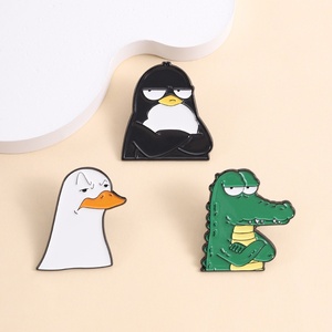 Spilla Decorativa Dipinta a Forma di Animale: Anatra, Coccodrillo, Pinguino - Accessorio per Capelli, Spilla da Colletto, Distintivo per Matrimonio - Product Image 2