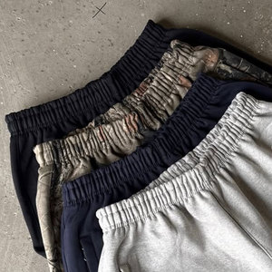 Толстые французские Махровые Мягкие 100% хлопковые уличные шорты с 3D-вышивкой и эластичной талией на заказ, спортивные камуфляжные шорты - Product Image 4