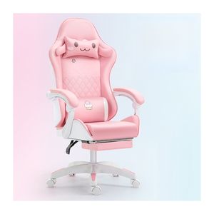 2025 nueva <span class=keywords><strong>silla</strong></span> de juego de estilo Kawaii Rosa rubor con bordado Floral para niñas <span class=keywords><strong>Gaming</strong></span> Studio - Product Image 6