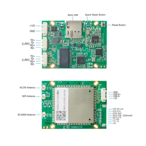 AF207D 4GLTEモジュール2 LANポート (2.4G WiFi 3G/4Gルーターボード付き) ワイヤレスモデム (デュアルイーサネットポート付き) 工業用グレード