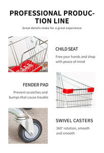 Chariot de courses à double panier, chariot de supermarché, chariot de courses - Product Image 6