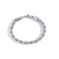Bracelets et Joncs Unisexe en Acier Inoxydable Plaqué Or PVD, Chaîne Torsadée, Étanche et Inaltérable, 2-6mm, Vente en Gros