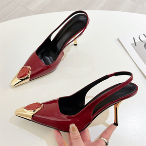 Nuevos Zapatos Elegantes de Mujer con Punta de Metal y Gemas, de Cuero, Cómodos, de Alta Gama, para Oficina y Fiestas, Tacones Altos - Product Image 2